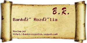 Bankó Rozália névjegykártya